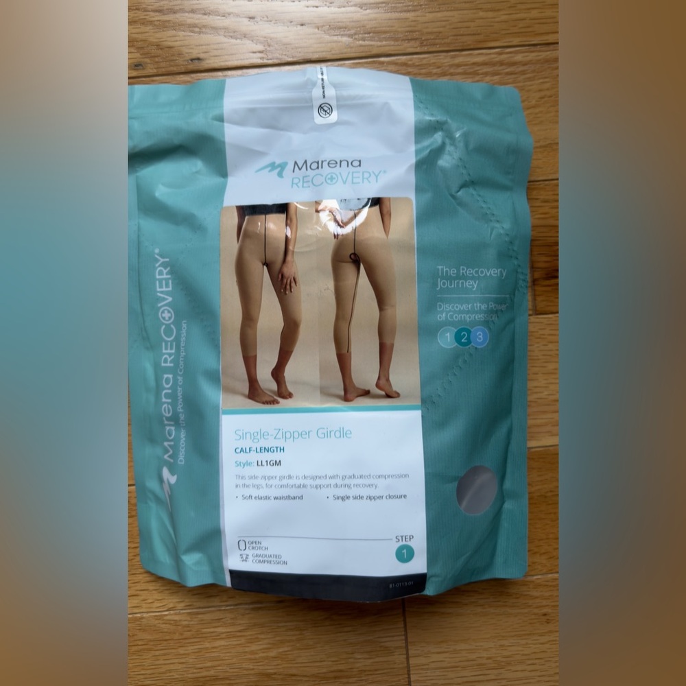 Marena Recovery Single-Zipper Girdle 2XS Compression Garment NWT